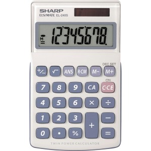 Sharp Calculators EL-240SAB 8-Digit Handheld Calculator