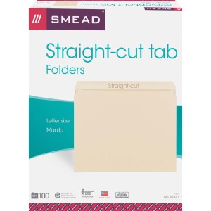 Smead Straight Tab Cut Letter Recycled Top Tab File Folder