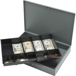 Sparco All-Steel Locking Cash Box with Tray