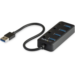 StarTech.com 4 Port USB 3.0 Hub - USB Type-A to 4x USB-A with Individual On/Off Port Switches - SuperSpeed 5Gbps USB 3.2 Gen 1 - Bus Power