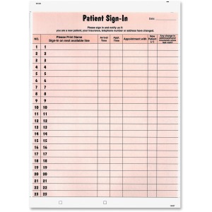 Tabbies Patient Sign-In Label Forms