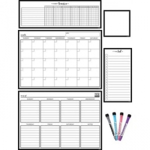 Teacher Created Resources Black & White Dry-Erase Magnetic Calendar Set