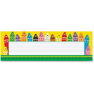 Trend Colorful Crayons Desk Toppers Name Plates