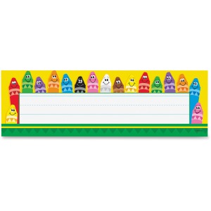 Trend Colorful Crayons Name Plates