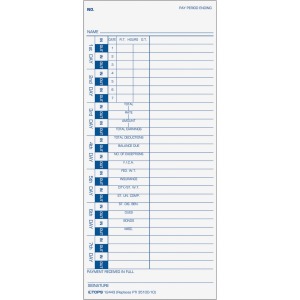 TOPS One-Side Weekly Time Cards