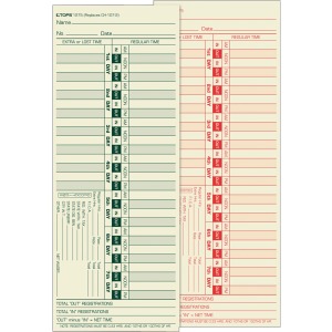 TOPS Bi-Weekly Time Clock Cards