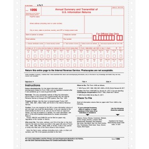 TOPS 1096 Tax Form