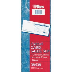 TOPS Credit Card Sales Slip Forms