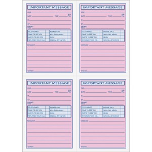 TOPS 4CPP Important Phone Message Book