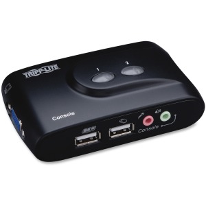 Tripp Lite 2-Port Desktop Compact USB KVM Switch with Audio & Cable Kit