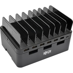 Tripp Lite by Eaton 7-Port USB Charging Station with Quick Charge 3.0 USB-C Port Device Storage 5V 4A (60W) USB Charge Output