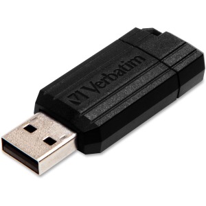 8GB PinStripe USB Flash Drive - Black