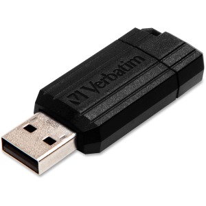 64GB PinStripe USB Flash Drive - Black