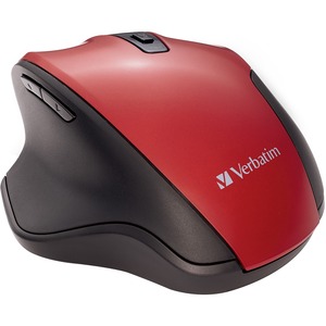 Verbatim Silent Ergonomic Wireless Blue LED Mouse - Red