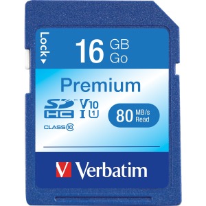 Verbatim 16GB Premium SDHC Memory Card, UHS-I Class 10