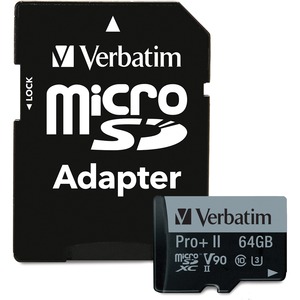 Verbatim Pro II Plus 64 GB Class 10/UHS-II (U3) microSDXC - 1 Pack
