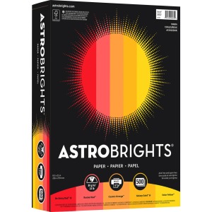 Astrobrights Color Paper - "Warm" 5-Color Assortment