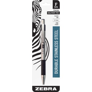 Zebra STEEL 3 Series F-301 Retractable Ballpoint Pen