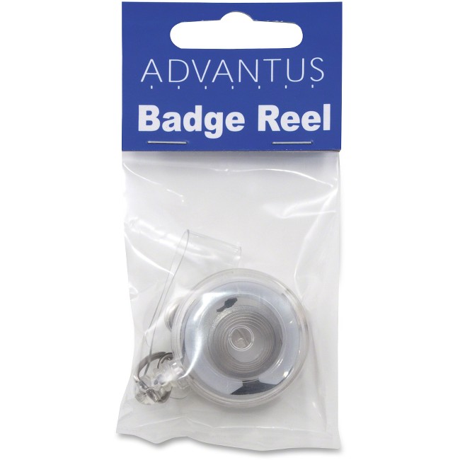 Advantus Translucent Retractable ID Card Reel With Snaps