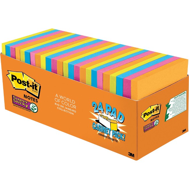 Post-it® Super Sticky Notes Cabinet Pack - Energy Boost Color