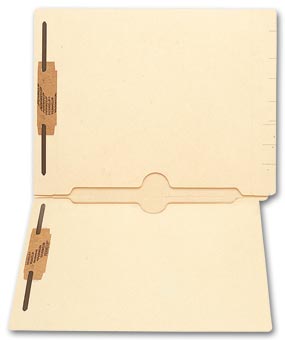 End Tab Folders, Manila, 11pt, 2 Full Pocket, 2 Fastener