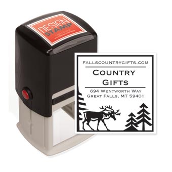 Country Moose Design Stamp - Self-Inking