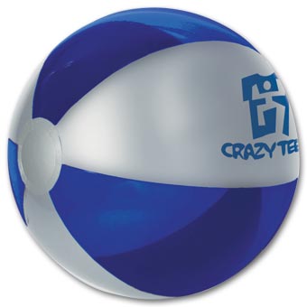 16  Silver and Blue Beach Ball