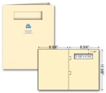 Side-Staple Report Cover - Ink Imprint - w/window