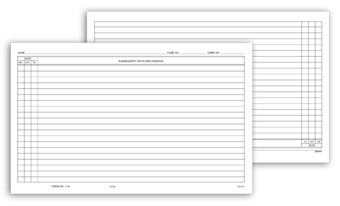 Continuation Exam Records, Card Style, w/o Account Record