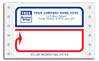 Mailing Labels, Continuous, White with Blue/Red Borders