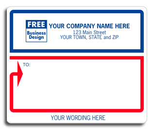 Mailing Labels, Laser/Inkjet, White with Blue/Red Border