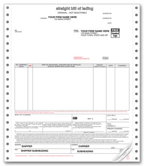 Bills of Lading, Continuous 3-part