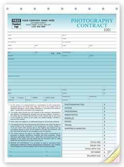 Photography Contracts - 8 1/2 x 11 - Sets 3-part