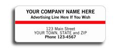 Advertising Labels, Gray with Maroon Stripe