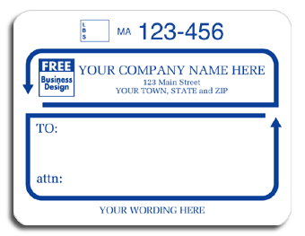 Jumbo Shipping Labels with Ups #, Padded, White with Blue