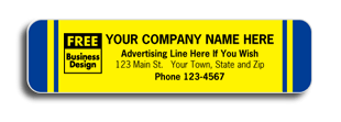 Advertising Labels, Yellow with Blue Stripes