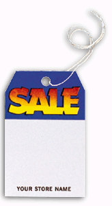 Tags, Sale, Blue & Yellow, Small