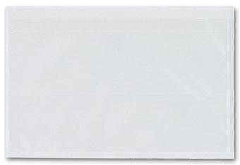 Adhesive Transparent Plastic File Pockets, 8 1/2  x 5 1/4