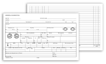 Optometry Record Card, Two-Sided, 5  x 8