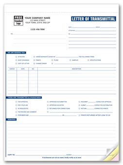 Letters of Transmittal - Classic 2-part