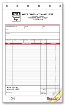 Sales Slips, Image, Large 2-part