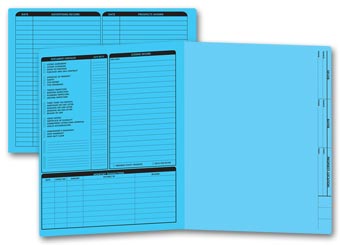 Real Estate Folder, Left Panel List, Letter Size, Blue