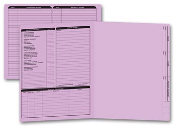 Real Estate Folder, Left Panel List, Letter Size, Lavender