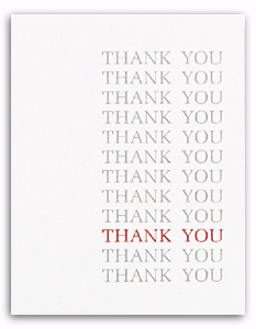 White Linen Finish Budget Thank You Card