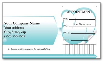 Dental Appointment Cards, Peel and Stick, Toothbrush Design