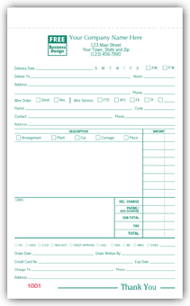 Large Floral Order Taker 2-part