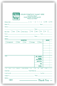 Florist Register Forms - Large 2-part