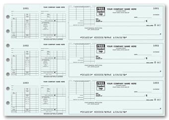 3-On-A-Page Payroll Check With Corner Voucher