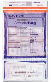 9 1/2x15  Dual Pocket Deposit Bag, Clear Front, Opaque Back