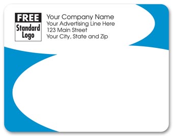 Rectangular Mailing Label w/Blue Corners 5x3 7/8